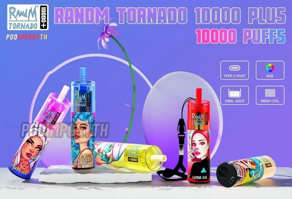 RandMTornadoPlus10000Puff, Tonado10000puff, พอต10000คำ, RandM, 10000puff, บุหรี่ไฟฟ้า, pod บุหรี่ไฟฟ้า, พอตไฟฟ้า, พอตใช้แล้วทิ้ง