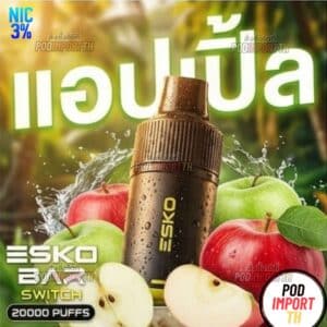 พอตใช้แล้วทิ้ง บุหรี่ไฟฟ้า พอตเปลี่ยนหัว Esko Bar Switch 20000puffs