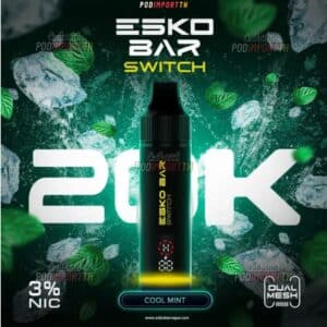 พอตใช้แล้วทิ้ง บุหรี่ไฟฟ้า พอตเปลี่ยนหัว Esko Bar Switch 20000puffs
