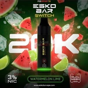 พอตใช้แล้วทิ้ง บุหรี่ไฟฟ้า พอตเปลี่ยนหัว Esko Bar Switch 20000puffs